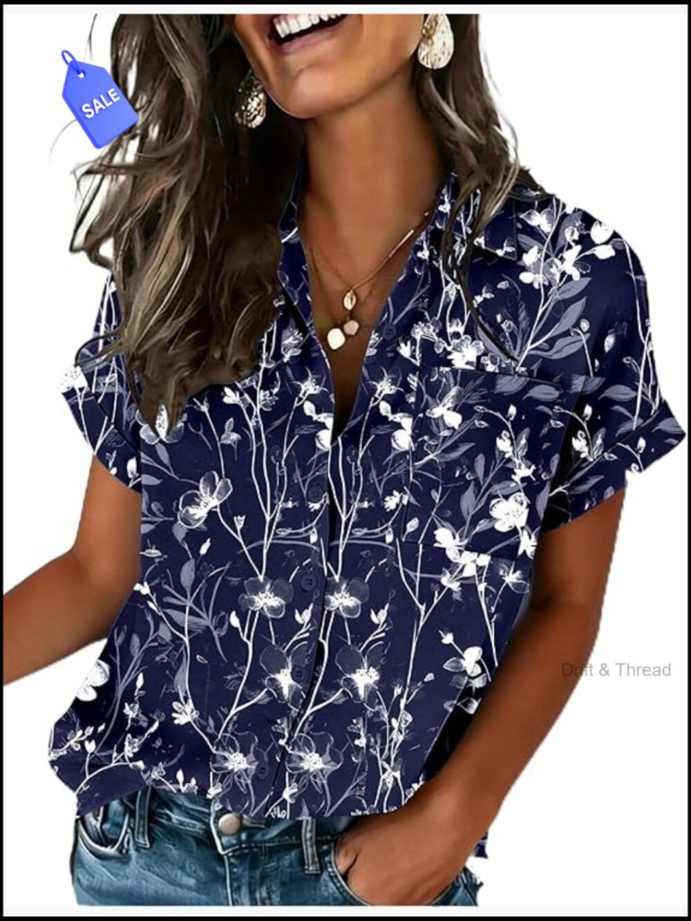 Womens Button Down Shirt Short Sleeve V Neck Blouse Dressy Casual Work Tops